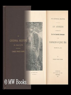 Item #46732 The Centennial Milestone. an Address in Commemoration of the One Hundredth...