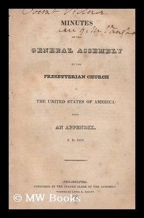 Item #60217 Minutes of the General Assembly of the Presbyterian Church in the United States of...