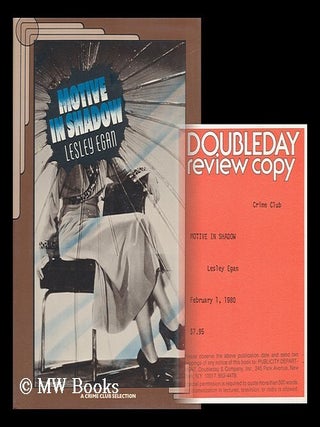 Item #63034 Motive in Shadow / Lesley Egan. Lesley Egan