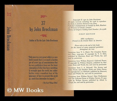 Item #65790 37, by John Brockman. John Brockman, 1941-.