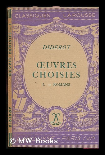 Item #79675 Oeuvres Choisies 1 - Romans. Denis Diderot.