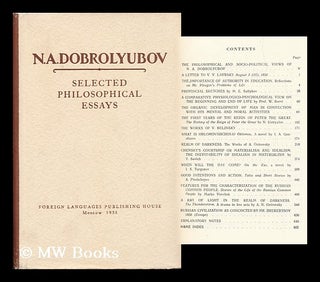 Item #89932 Selected Philosophical Essays ; Translated by J. Fineberg. Nikolai Aleksandrovich...