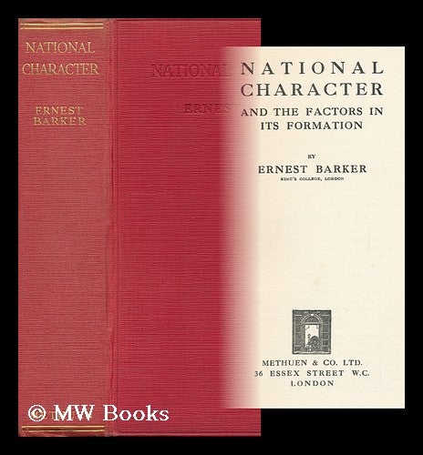Item #94621 National Character and the Factors in its Formation. Ernest Barker, Sir.