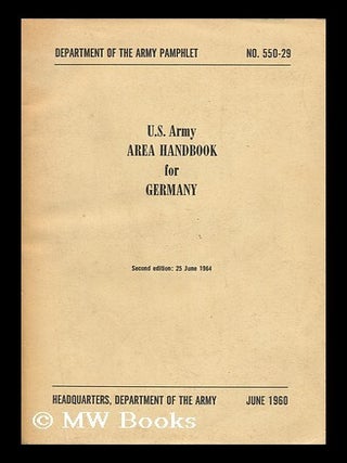 Item #9755 U. S. Army Handbook for Germany Department of the Army Pamphlet No. 550-29. Department...